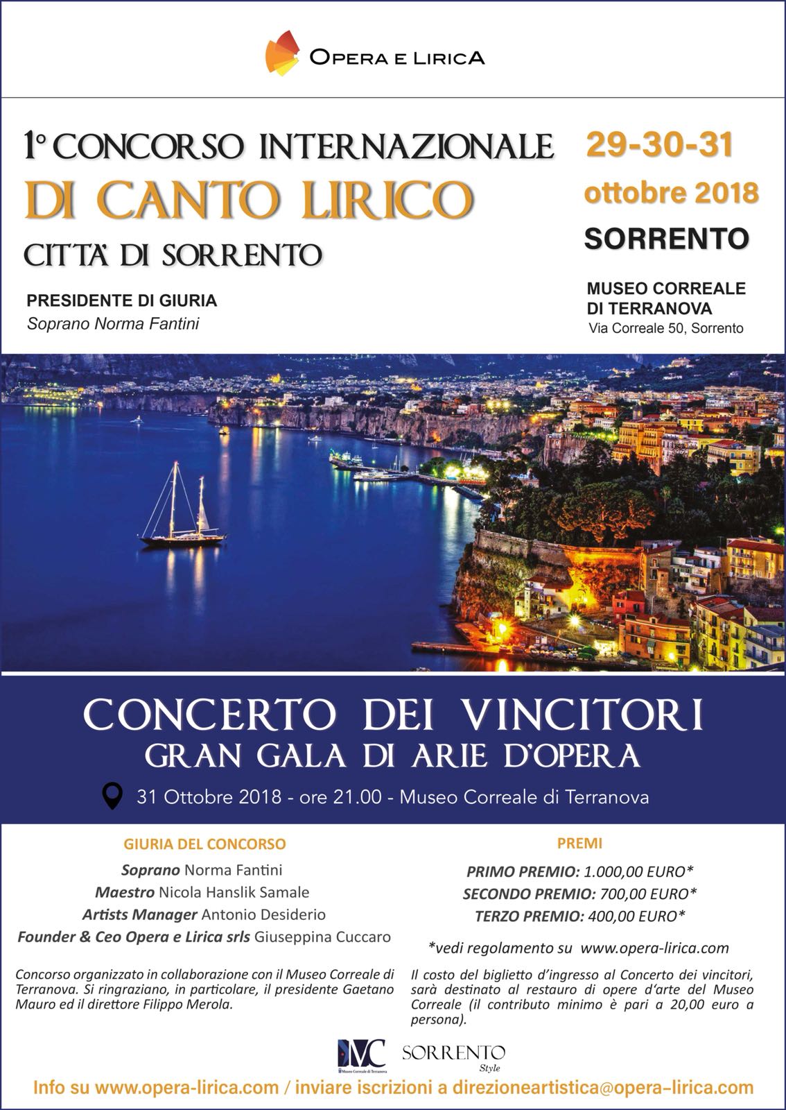 CONCORSO LIRICO OPERA E LIRICA COMPETITION – MUSEO CORREALE DI SORRENTO