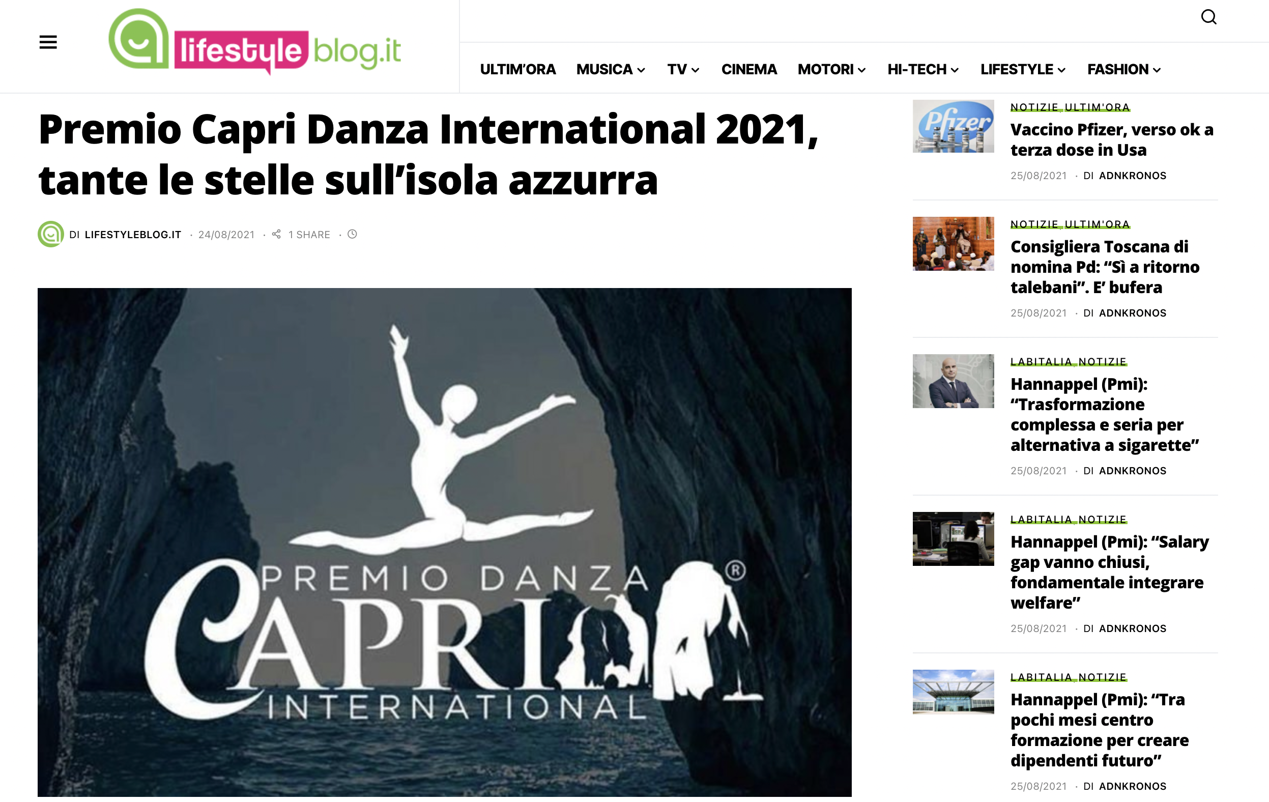 Premio Capri Danza International – LifestyleBlog