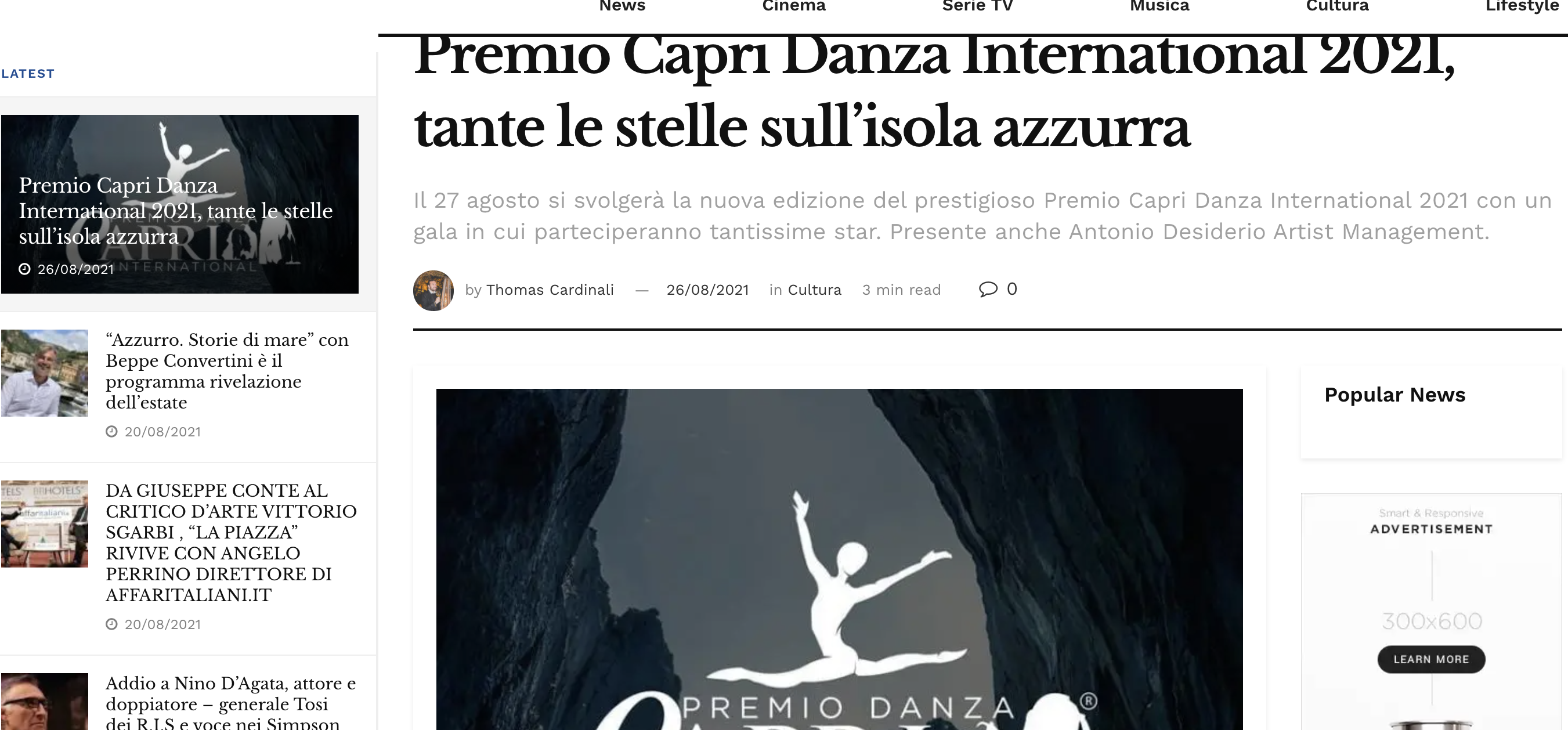 Premio Capri Danza International – TalkyMedia