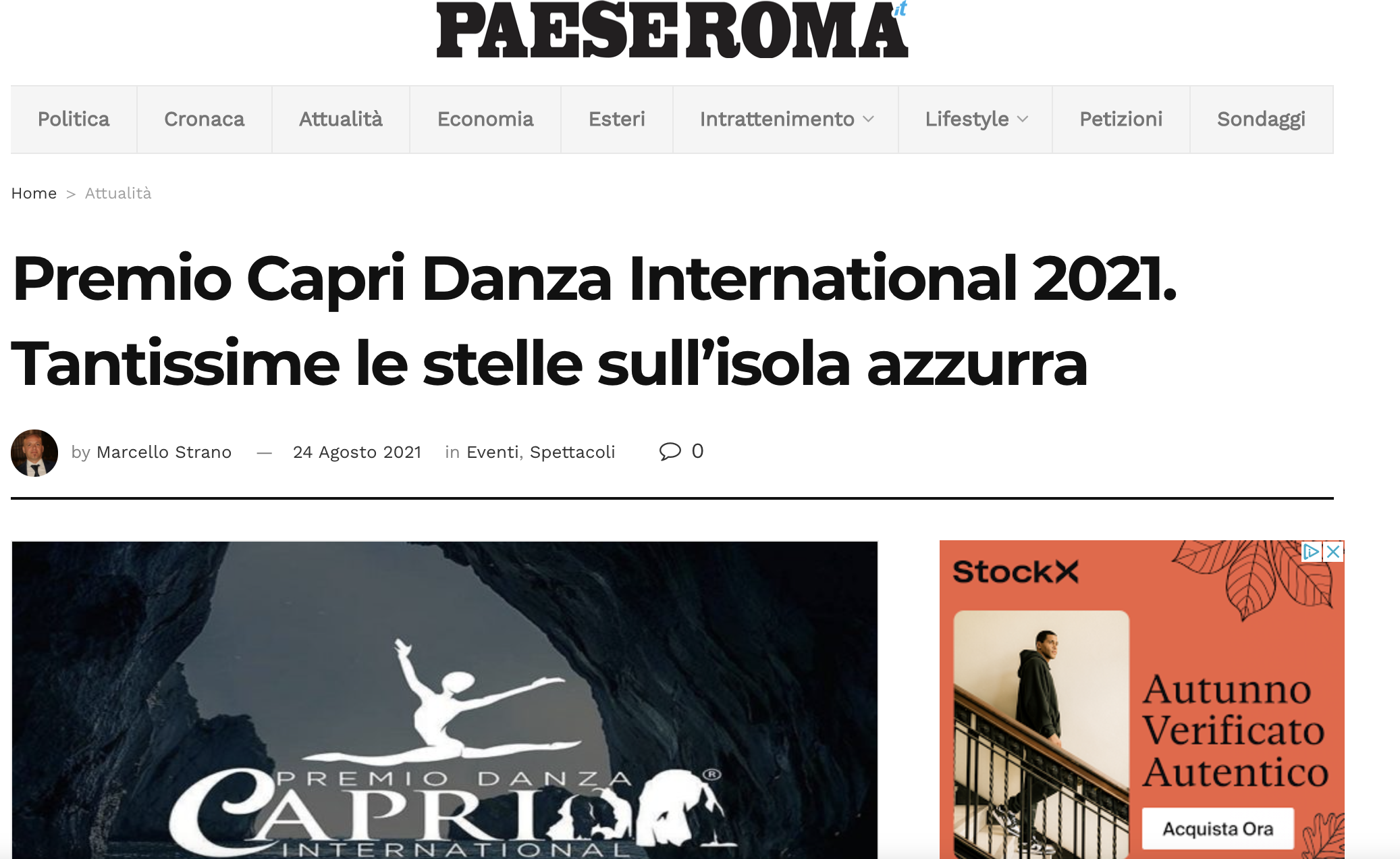 Premio Capri Danza International – Paese Roma