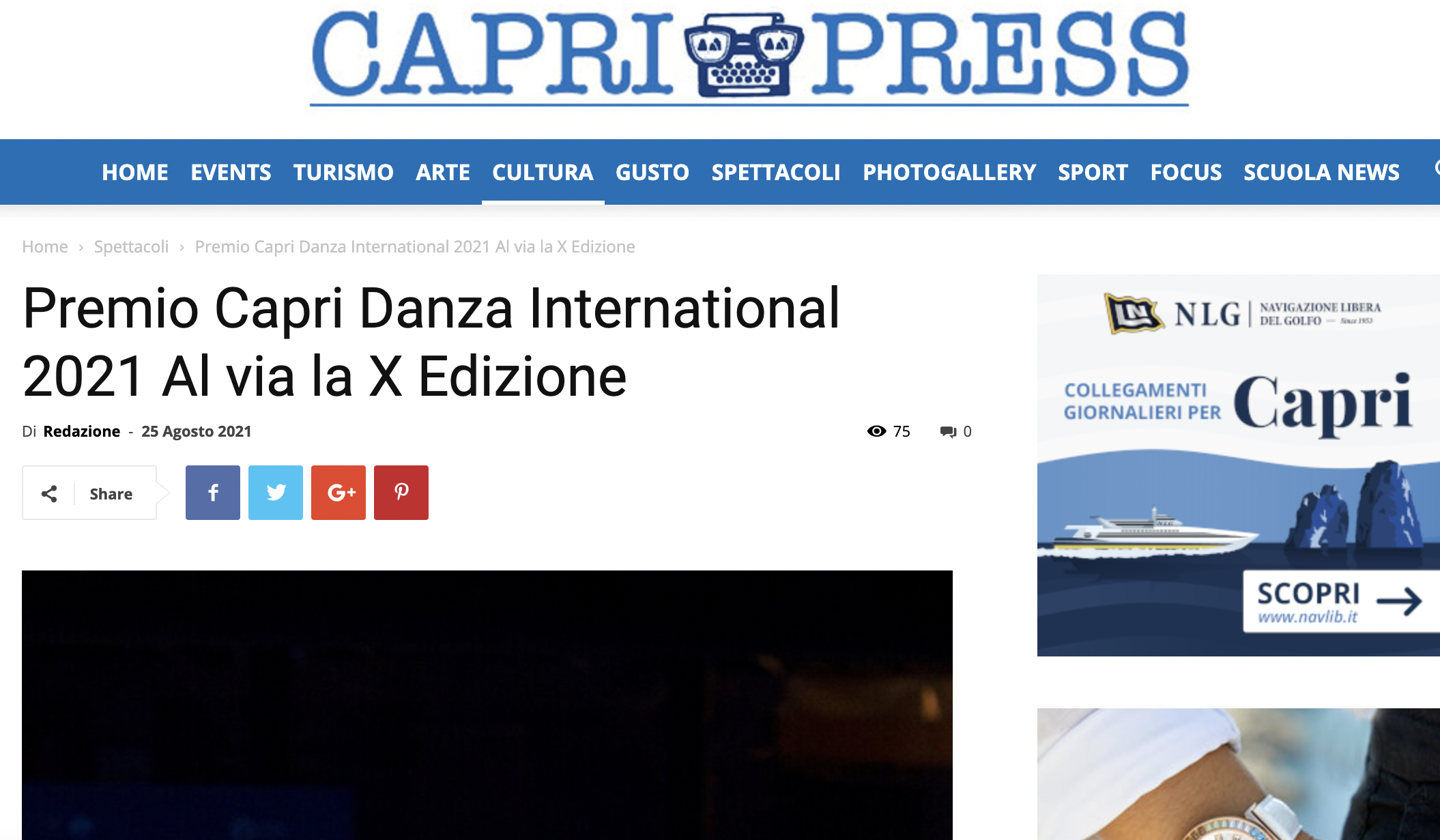 Premio Capri Danza International – Capri Press