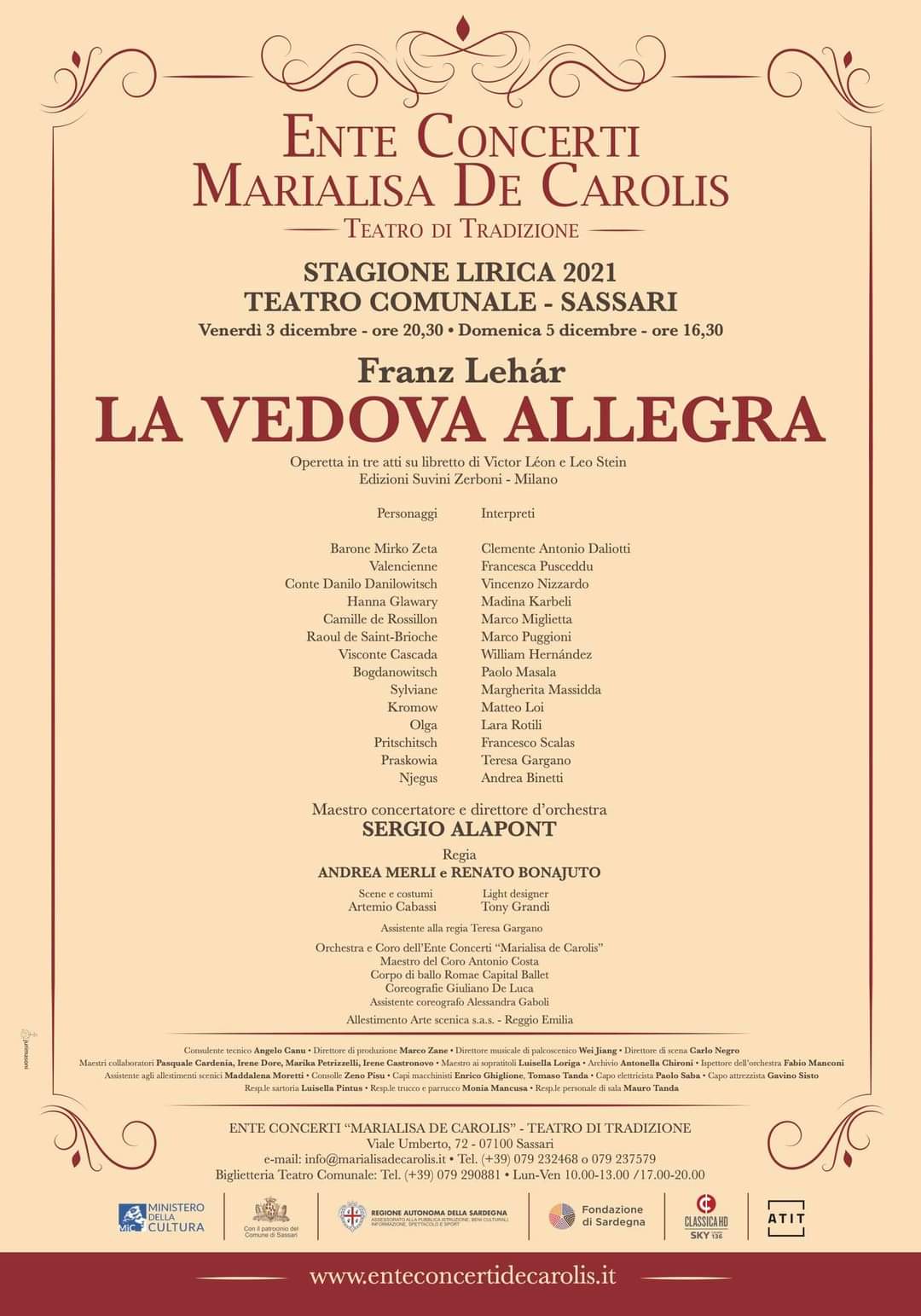 LA VEDOVA ALLEGRA – TEATRO COMUNALE DI SASSARI