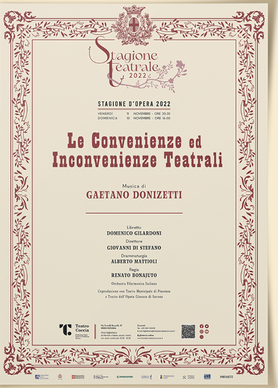 “LE CONVENIENZE ED INCONVENIENZE TEATRALI” – Teatro Coccia di Novara, Teatro Opera Giocosa di Savona