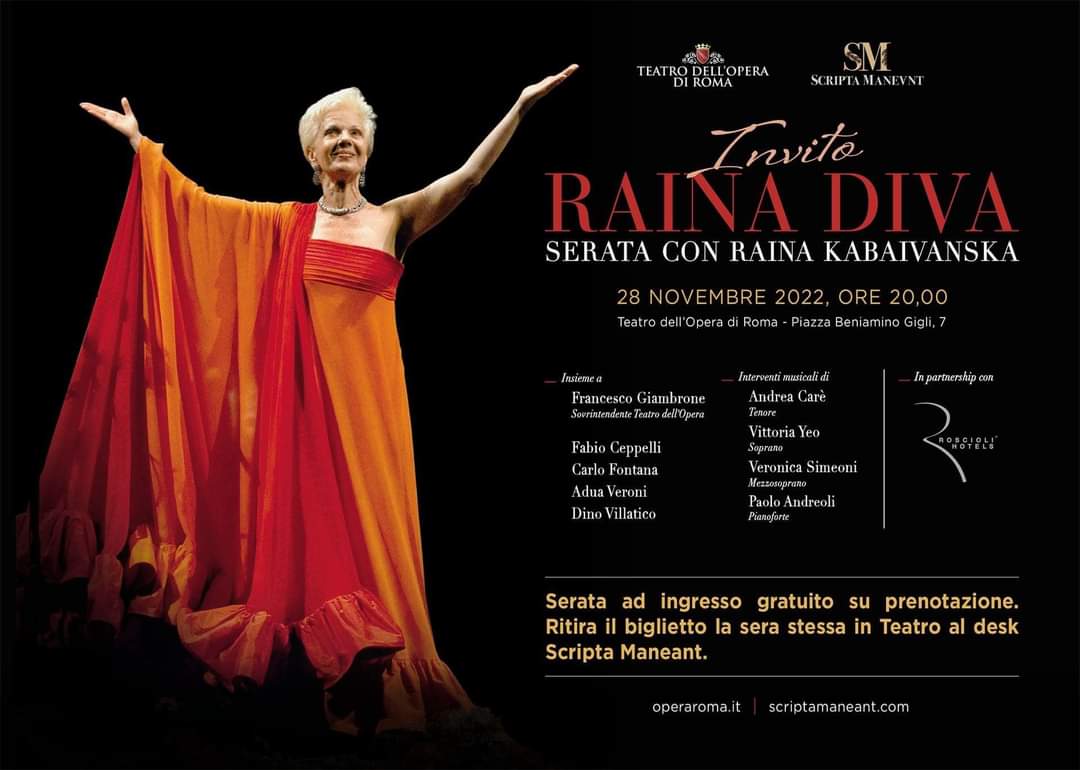 RAINA DIVA, Teatro dell’Opera di Roma