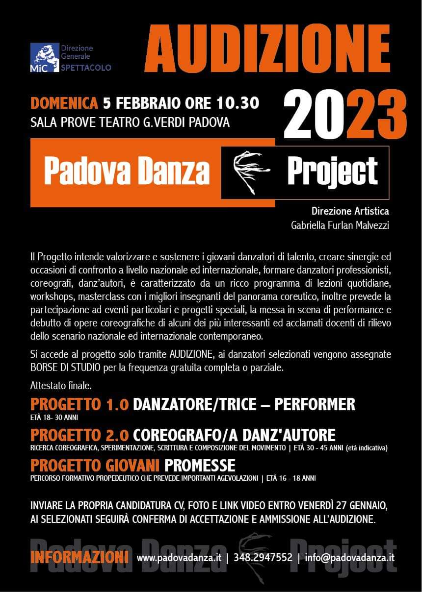 PADOVA DANZA PROJECT – AUDIZIONE