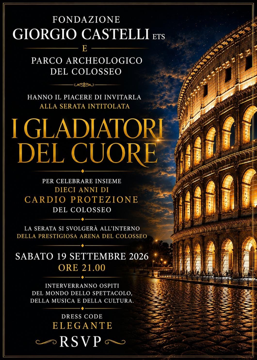 “IL GLADIATORI DEL CUORE”, Colosseo, Roma